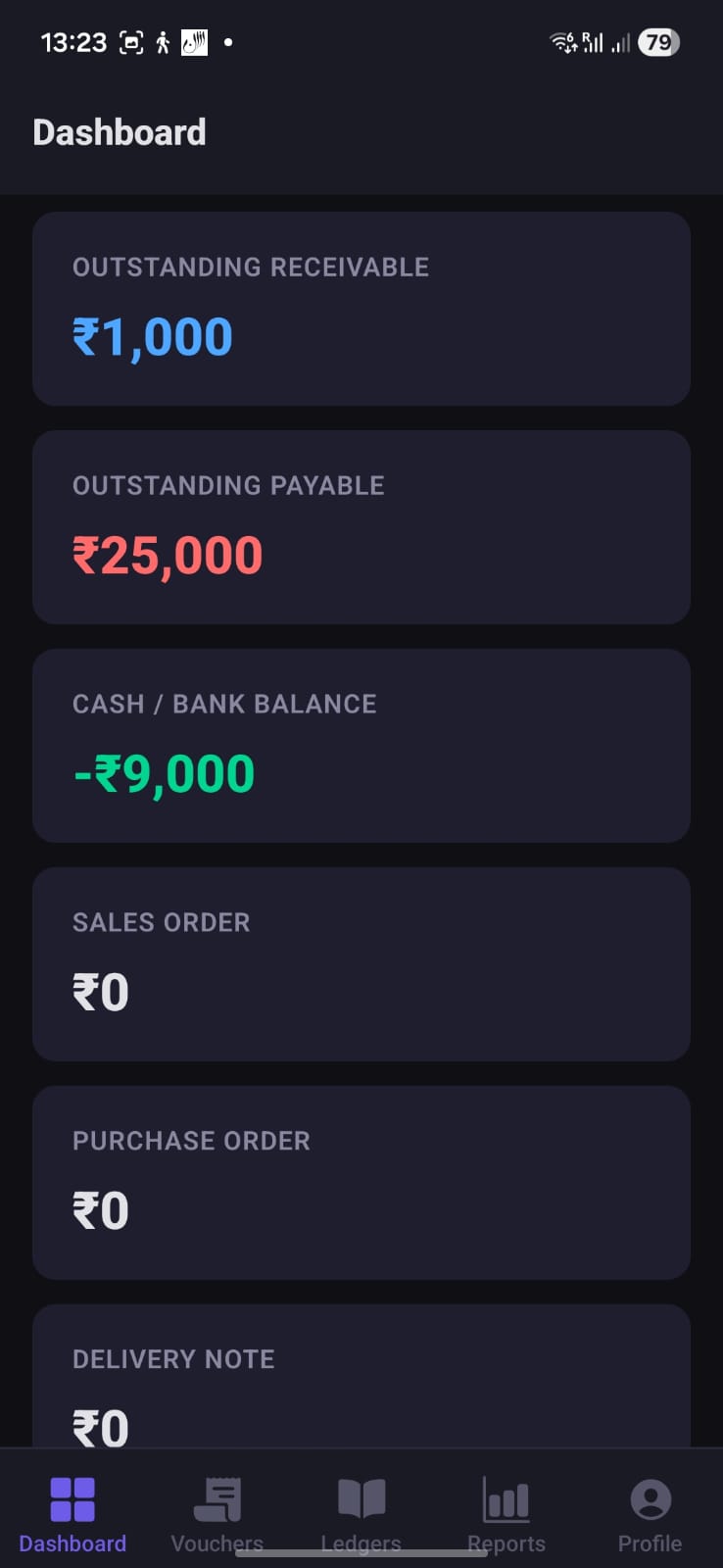Finsight Mobile Dashboard Screen